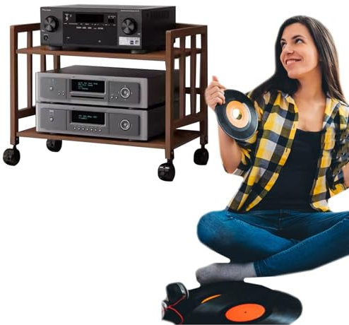 Meuble de rangement multimédia moderne, support multimédia AV, étagère pour composants DVD DVR, étagère de rangement audio/vidéo, pour lecteurs DVD, boîtiers de câbles, consoles de jeux (couleur 2,2