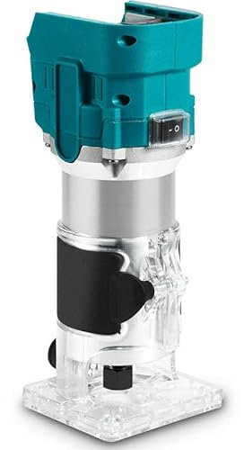 Yofidra Rifilatore Fresatrice Elettrica 300W, 10000-30000 rpm Brushless Router per Bordi Router per Legno, con 5 Velocità, 2 Batterie da 3.0Ah, Pinze da 6mm/6.35mm/8mm, Trimmer Router a una mano