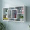 Myheimly Wandregal Hängeregal Wandboard Bücherregal CD DVD Regal mit 8 Fächern Weiß