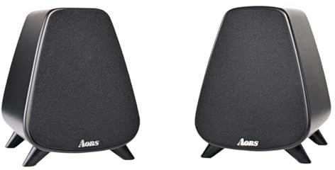 AORS AS31 Powered Bookshelf Speakers Monitor| 2.0 Active Stereo Computer Desktop Speakers | laptops Bluetooth 5.3, RCA, Optical | 80W RMS with Remote | Wooden | for Music, Podcasts, Gaming (Black)