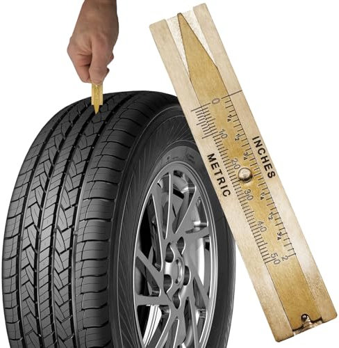 MIB Reifen-Profillehre mit 20 mm Auflagenbreite Nr. 615/4 | Profiltiefenmesser für LKW-, PKW- & Motorrad-Reifen | Messing-Reifenprofilmesser | Kfz Spezialwerkzeug | Profi-Messgerät für Profiltiefe