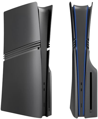 Cover Plates for PS5 Pro Disc Edition, Matte Side Shell FacePlates Accessories Compatible with PlayStation 5 Pro Console ABS Replacement Panels Case (Black)