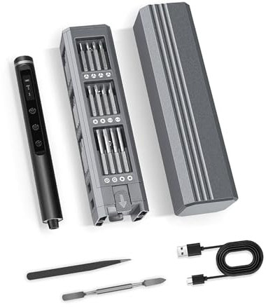 Precisions Elektro-Schraubendreher-Set mit wiederaufladbarem Akku, 49 in 1 Designs für kleine Elektronik & Reparaturen zu Hause
