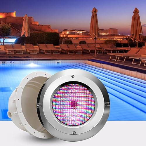 Projecteur De Faisceau D'éclairage Paysager - Kit D'éclairage De Piscine À LED Par56 Housing, Mmatériau En Acier Inoxydable Étanche IP68, Pour Niche De Lampe De Piscine En Béton De Piscine Liner(Warm