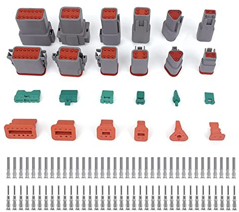 Pqahffowr 1 kit de connecteurs série DT 2 3 4 6 8 12 broches avec contacts estampés taille 16