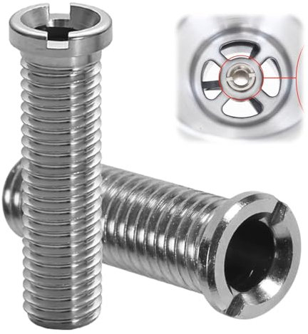 2 tornillos huecos para fregadero, tornillo hueco para válvulas de cesta de colador, M12 x 50 mm de acero inoxidable, tornillos huecos de 50 mm, adecuados para fregaderos de cocina, fregaderos