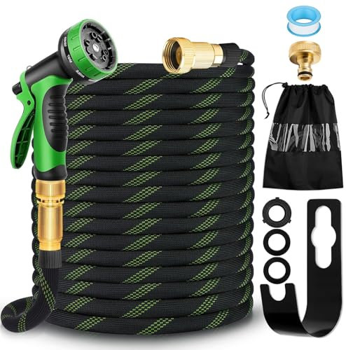 Tuyau d'Arrosage Extensible 15m Léger - 10 Modes de Pulvérisation, Raccords en Cuivre Antifuite | Pour Jardin, Lavage Voiture, Animaux Domestiques