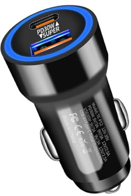 Caricatore Automobilistico Da 30w USB C - Adattatore Per Auto PD Carica Rapida, Socket Accendino A Sigaretta | Adattatore Di Ricarica Rapida Automobilistica A 2 Porte, Per Carichi Di A