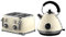 GEEPAS 1.7L Electric Kettle & 4 Slice Bread Toaster Kitchen Combo Set | 3000W Vintage Cordless Stainless Steel Kettle Auto Shut-Off, Temperature Gauge | Defrost/Reheat/Cancel 1500W | Cream Retrovive