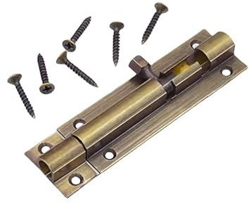 1 Piece 3 Inches Brass Door Lock Bolt Bronze Sliding Gate Bolt for Door/Gate/Balcony/Bedroom/Bathroom