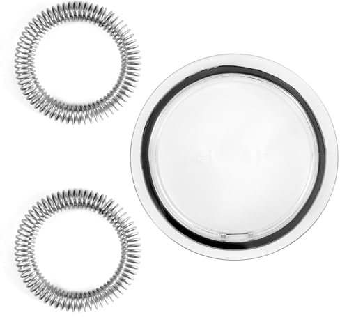 Milk Frother Lid with 2pcs Spring Whisk Replacement, Milk Frother Lid Cover Seal Parts Coffee Machine Accessories Compatible with Nespresso Aeroccino 3/4/Plus