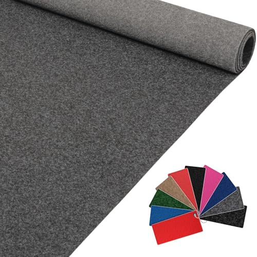 ANRO Teppich Läufer Messeteppich Meterware Grau 500x140 cm | Zuschneidbar als Meterware · Strapazierfähig · Zuschneiden · Eventteppich