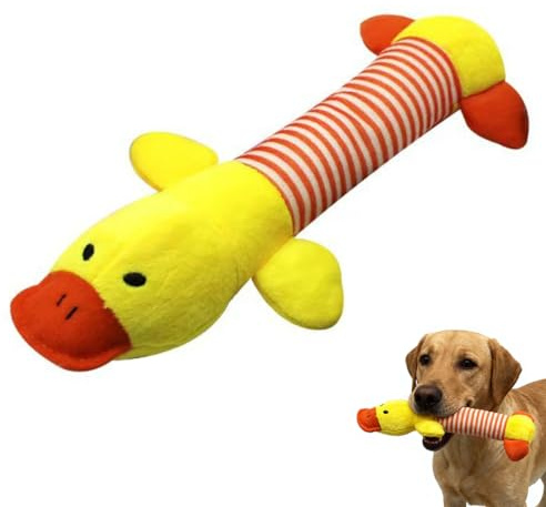 ARYIMYDP Hundespielzeug Ente mit Quietschsound, Anti Stress Kuscheltier für Hunde, Unzerstörbar Plüschtier mit Doppelter Naht, für Kleine und Große Hunde zur Beruhigung und Zahnreinigung