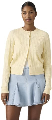 Levi's Damen Cardigan mit Rundhalsausschnitt, weich, Gelb (Rutabaga), S