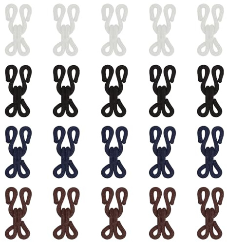 TRKETK 20 Pezzi Set di Ganci da Cucito Nascosti e Chiusura per Occhielli Ganci e Occhielli di Fissaggio per Vestiti Rivestiti Poliestere per Cucire Su Cappotto Abbigliamento Reggiseno Gonna