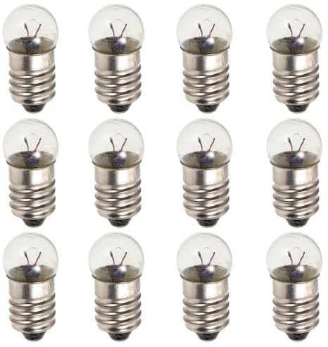 HOMSFOU Mini Ampoules LED à Culot Vis 12 Pièces pour Expériences Électriques et Lampes Torches, 2,5 V 0,3 A, Adaptées aux Instruments Pédagogiques