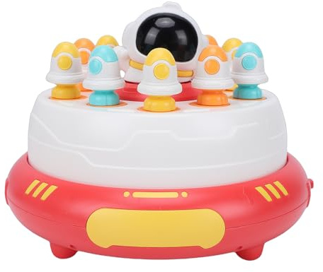 TIKATARER Jouet Rebondissant Rotatif, Plateau Tournant Interactif 360, Filet de pour Tout-Petits avec Musique, Idéal pour l'apprentissage Précoce et la Récréation Parent-Enfant (Rouge)