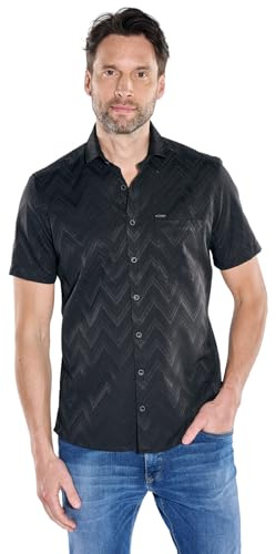 engbers Herren Hemd Uni, Schwarz
