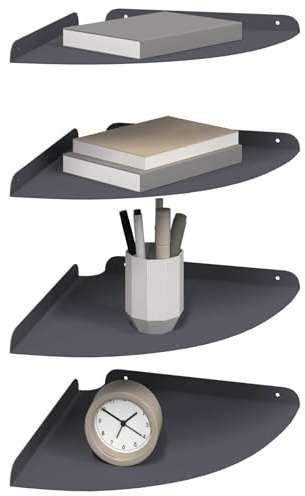 vidaXL Schwebendes Regal mit Regal 4 pcs Anthrazit 30 x 30 x 2 cm, Wohnzimmer, minimalistisches Design, schwebendes Regal, platzsparend, Moderne Wandmontage für Deine Deko