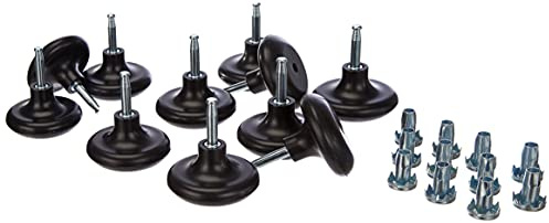 Pandoras Upholstery Plastic/ Metal Glides Sofa Chair Settee Furniture Feet Castors, Pack of 12,Multi-Colour