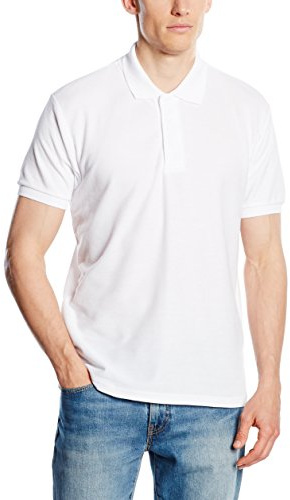 Fruit of the Loom Men's 65/35 Polo Shirt, White, X-Large