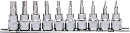 KS Tools 918.3939 3/8 CHROMEplus Bit-Stecknuss-Satz TX, 10-tlg. T10-T55