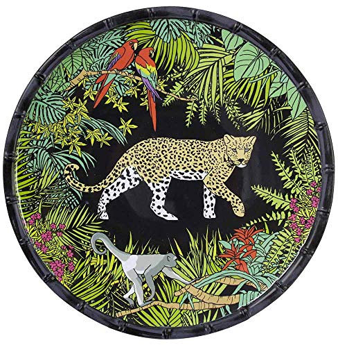 Les Jardins de la Comtesse - Grande piatto da cena in pura melamina - Jungle - Ø 28 cm - Nero/Verde - Servizio da tavola della collezione di stoviglie in melamina Quasi-Indistruttibili