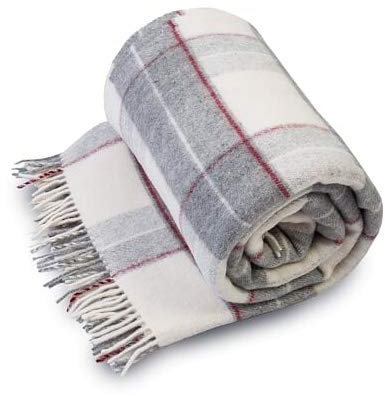 Merino Wool Leichte weiche Decke, 160 x 200 cm, grau kariert