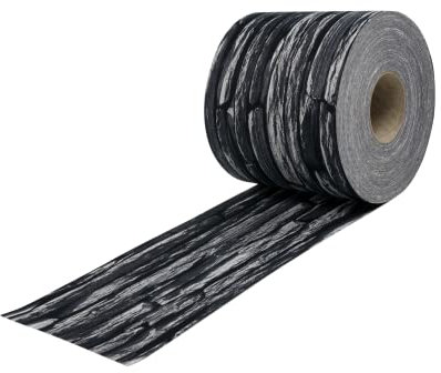 Zaundruck Sichtschutzstreifen Polyester - nachhaltiger Sichtschutz für Doppelstabmattenzaun - Motiv Windschutz 26 m x 19 cm - Sichtschutz-Rolle - Schiefer