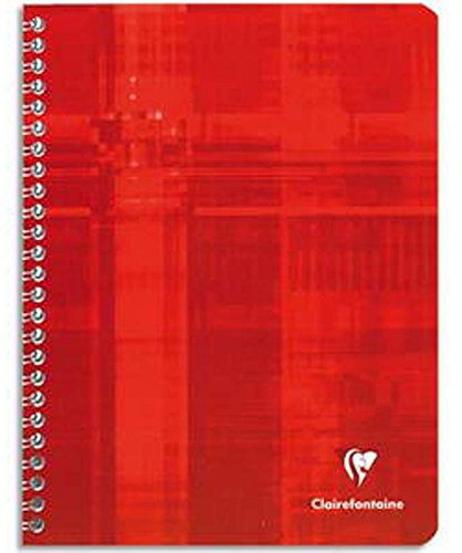 Lot de 5 Cahiers reliure spirale, Format 17 x 22 cm, 180 pages, grands carreaux seyès, papier 90g