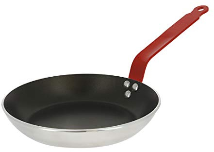 Choc Resto Induktion Bratpfanne, rund, antihaftbeschichtetes Aluminium, 5 mm dick, roter Griff