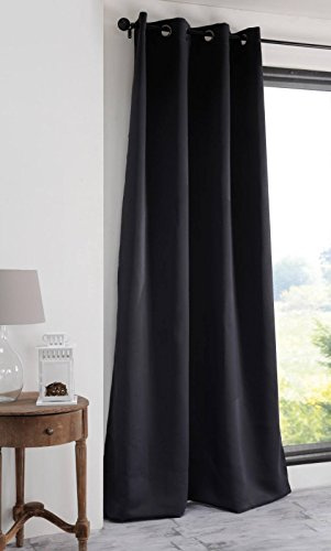 Stof Lovely Casa Notte Verdunkelungsvorhang, Polyester, Polyester, Schwarz, 250 x 135 cm