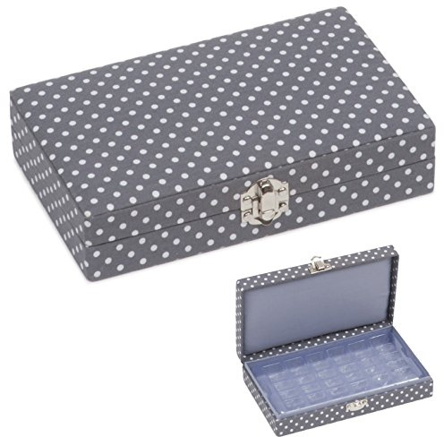 Hobby Gift HOBBYGIFT Storage Box, Mini Grey Spot, 20 x 12 x 4.5cm