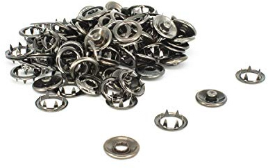 WedDecor 10 x 20mm Gunmetal Snap Poppers Prong Press Studs Fasteners for Sewing Clothing Leather Craft Jackets Shirts Bags Fashion Wear Repair Work DIY