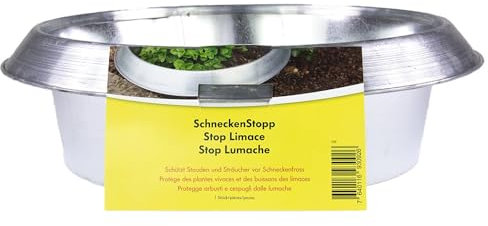 Andermatt Biogarten SchneckenStopp FE groß – natürlicher Schneckenschutz aus robustem Stahlblech, wiederverwendbarer Schneckenkragen, das Schweizer Original, 28 cm Durchmesser, galvanisiert
