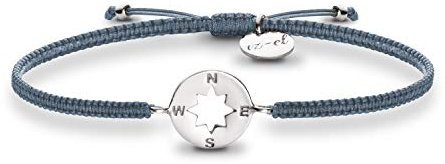 Armband Kompass 925 silber handgeflochten größenverstellbar