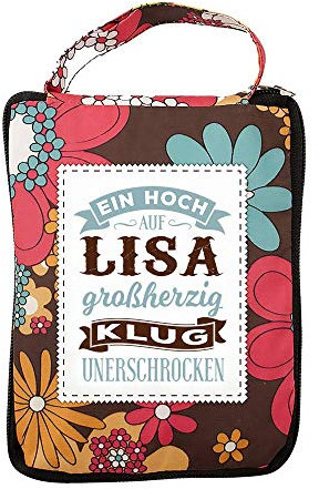 History & Heraldry Design Top Lady Tasche: Lisa/Einkaufstasche, Strandtasche, Sporttasche, Blumenmuster/vielseitig, praktisch, personalisiert mit Name und Spruch