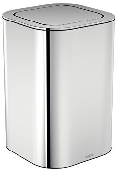 COSMIC - Papelera Baño | Acabado Cromo | Ideal para Baños, Lavabos y Aseos | Medidas 20,5 x 30 x 20,5 cm (5 L)