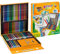 BIC Kids Activity Case, Maletín Creativo de 100 Piezas que incluye 24 Lápices, 24 Rotuladores, 16 Crayones y 36 Adhesivos. Incluye 36 stickers. Ideal para regalo, diversión asegurada.