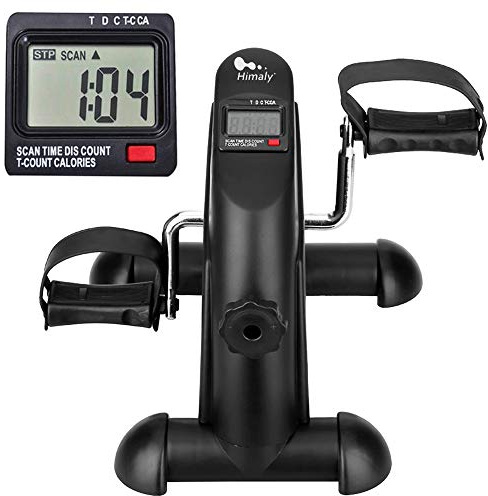 Mini Exercise Bike, himaly Under Desk Bike Pedal Exerciser Portable Foot Cycle Arm & Leg Peddler Machine with LCD Screen Displays