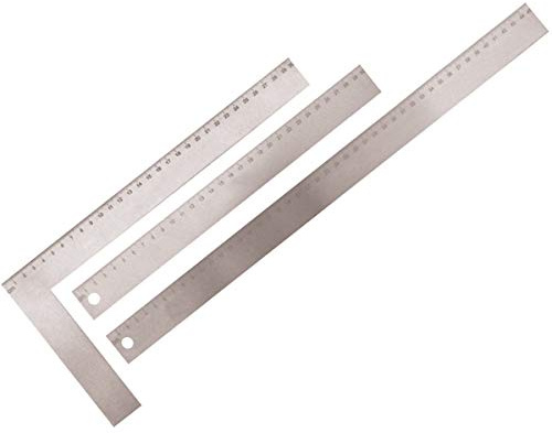 Detektierbares Lineal aus Edelstahl, 30 cm / 45 cm, Anschlagwinkel Lineal 90-Grad, HACCP-konform, Ruler mit 90° Winkel, Größe:30 cm