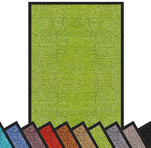 etm Dirt Trapper Door Mat Entrance Mat Rhine (Light Green, 40 x 60 cm) Indoor & Outdoor Doormat, Washable Front Door Mat Non-Slip Backing Super Absorbent Floor Mat Entrance Rug Barrier Mat