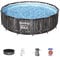 Bestway Steel Pro Max | Round Frame Swimming Pool with Filter Pump, Above Ground Frame Pools, Rattan Print, 14ft
