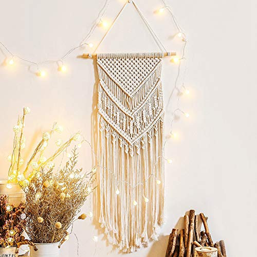 Makramee Wandbehang Boho Deko,Großer Quasten Woven Wanddeko Wandteppich,Handgemacht Böhmische Tapisserie Gewebte Handgefertigt Haus Dekoration Home Decor Wohnzimmer Schlafzimmer Dekor Raumdekoration