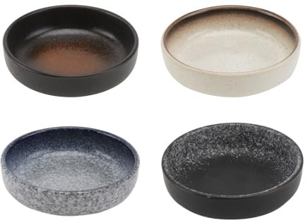 4Pezzi Ciotole per Condimenti da Piatti Multifunzionali per Salse Design Unico e Facili da per Olio e Condimenti