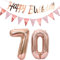 Luftballons 70.geburtstag deko frauen rosegold+Happy Birthday Girlande +Wimpelkette 40Zahlen Ballon 70 Luftballons 70 Jahre Geburtstag Dekoration frau Geburtstagdeko 70 Geburtstag deko rosegold(70)