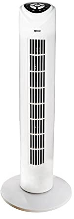 Termozeta Ventilatore a Torre Oscillante - 45W Con Timer 120 minuti e Telecomando - Oscillazione a 90° Gradi e 3 Modalita di Raffreddamento- Altezza 81 cm