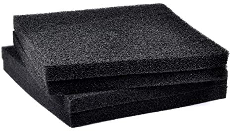 Anawakia Filtre pour Aquarium, Mousse Filtrante Biochimique pour Filtre Aquarium à Poisson Noir 1 pcs (50 x 50 x 5cm,Gros Trou)