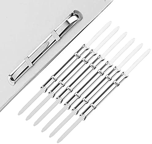 100 Stück Archivclip Metall Heftstreifen,Aktenbinder Heftstreifen,Clip Archivbinder Archivclip,für Notizbücher, Tagebücher, Bücher mit Löchern(Silber)