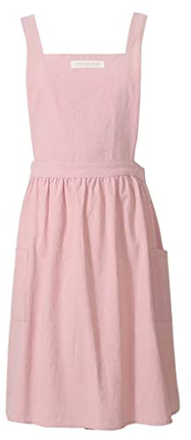 SIFANGPING Grembiule da cucina per la casa cotone lino Fasciatura incrociata Abbigliamento da lavoro da giardino Cottura Ristorazione Ristorante commerciale Pittura Abbigliamento da intaglio (Rosa)